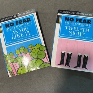 No Fear Shakespeare "As You Like It" & "Twelfth Night" Complete 2-Book Set